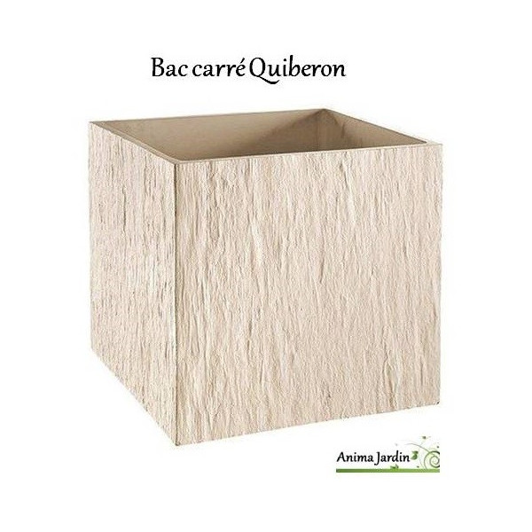 Bac carré en béton ciré 49 cm, Quiberon, ton Blanc, achat, grandon