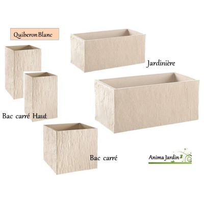 Bac carré en béton ciré 49 cm, Quiberon, ton Blanc, achat, grandon