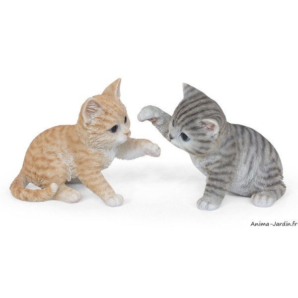 Chaton jouant, H.17 cm, animal en résine, décoration extérieure