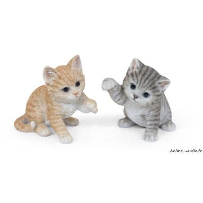 Chaton jouant, H.17 cm, animal en résine, décoration extérieure
