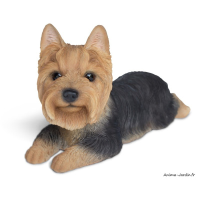 Chien Yorkshire, L.28 cm, animal en résine, décoration extérieure