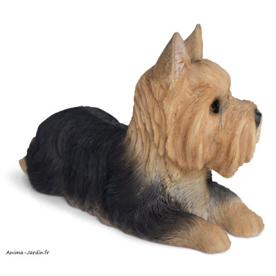 Chien Yorkshire, L.28 cm, animal en résine, décoration extérieure