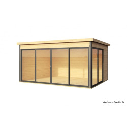 Abri de jardin en bois, DOMEO 4 plus, 12,81 m², 44 mm