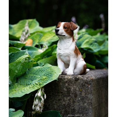 Chien Jack Russell, H.28 cm, animal en résine, décoration extérieure