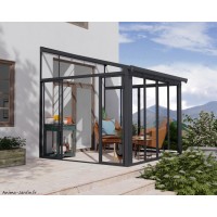 Serre de Jardin en polycarbonate, aluminium vert, 10,37m², Habrita, pas cher