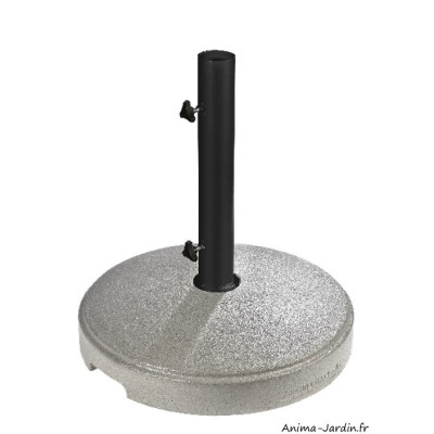 Pied de parasol rond, Ø.48 cm, 35 kg, Aspect Grainé, Béton coulé