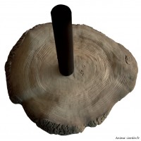 Pied de parasol Legna, 59 x 52 cm, 35 kg, aspect bois, béton coulé