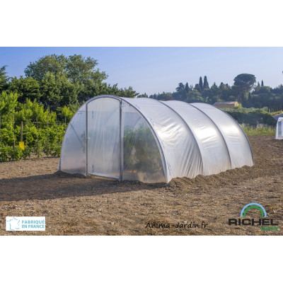 Serre tunnel Richel, 20,25 m²,  1 porte, polyéthylène doublé 180 microns