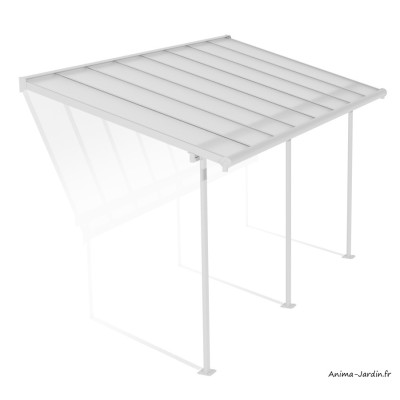 Pergola adossée, Sierra blanche blanche , Aluminium