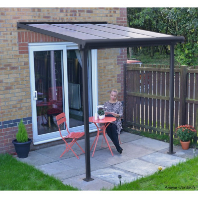 Pergola adossée, Sierra grise, Aluminium