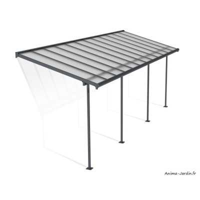 Pergola adossée, Sierra grise, Aluminium