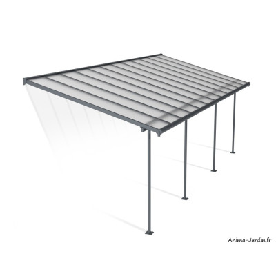Pergola adossée, Sierra Large grise, Aluminium