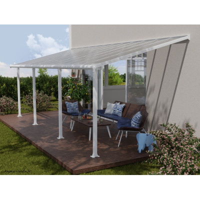 Pergola adossée Olympia blanc, Aluminium