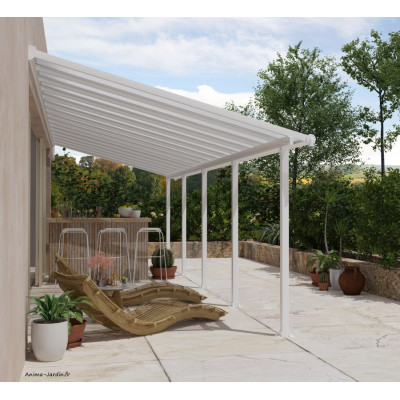 Pergola adossée Olympia blanc, Aluminium
