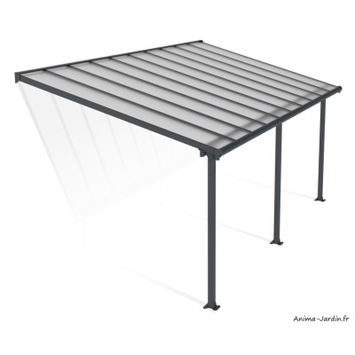 Pergola adossée Olympia gris, Aluminium