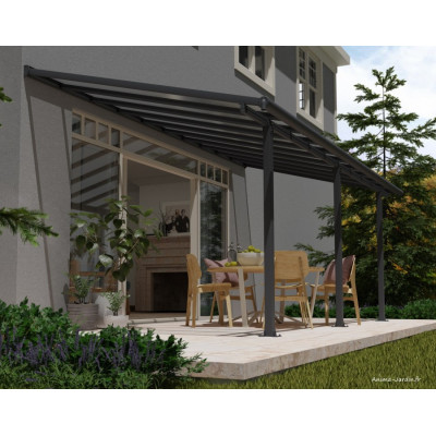 Pergola adossée Olympia gris, Aluminium