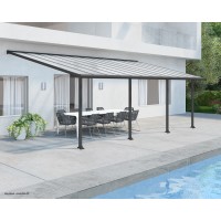 Pergola adossée Olympia gris, Aluminium