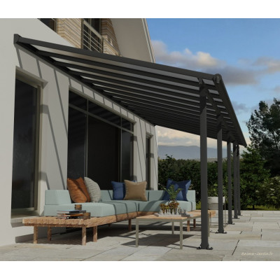 Pergola adossée Olympia gris, Aluminium