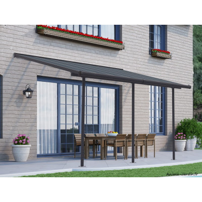 Pergola adossée Capri gris/bronze, Aluminium