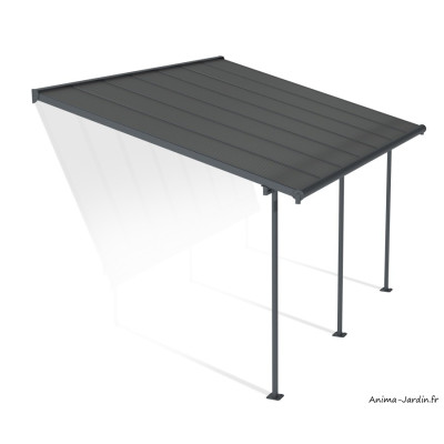 Pergola adossée Capri gris/bronze, Aluminium
