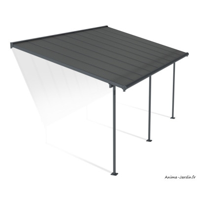Pergola adossée Capri gris/bronze, Aluminium