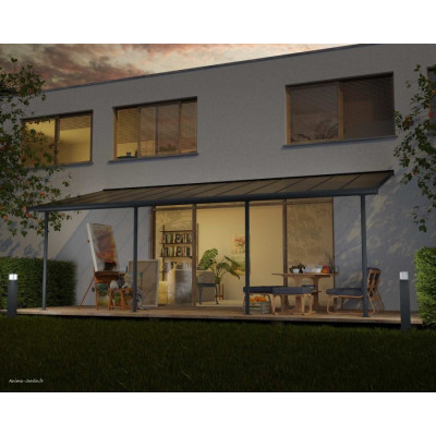 Pergola adossée Capri gris/bronze, Aluminium