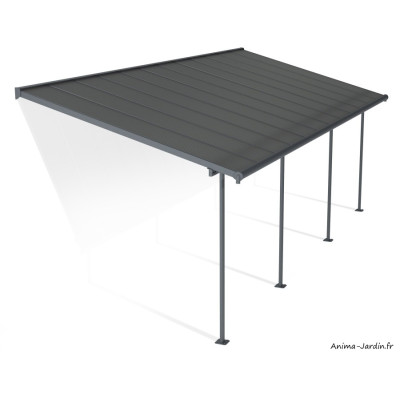 Pergola adossée Capri gris/bronze, Aluminium
