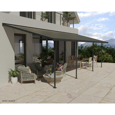 Pergola adossée Capri gris/bronze, Aluminium