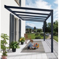 Pergola adossée Stockholm gris, Aluminium