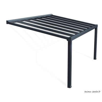 Pergola adossée Stockholm gris, Aluminium