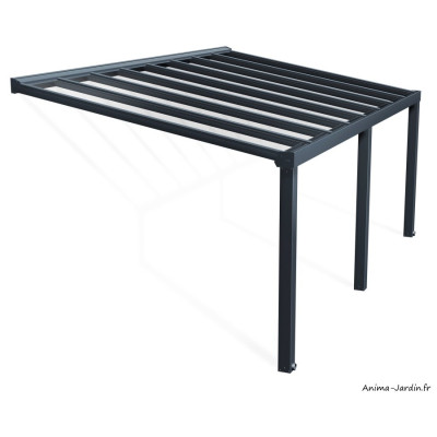 Pergola adossée Stockholm gris, Aluminium