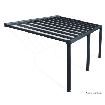 Pergola adossée Stockholm gris, Aluminium