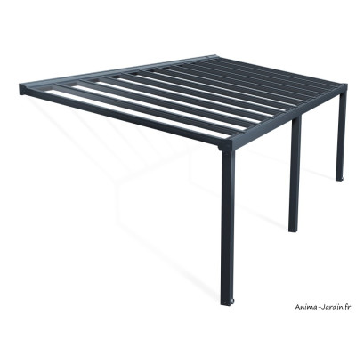 Pergola adossée Stockholm gris, Aluminium