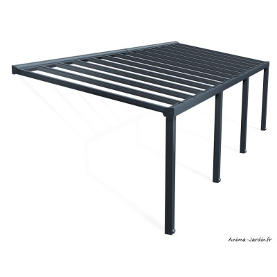 Pergola adossée Stockholm gris, Aluminium
