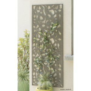 Panneau décoratif extérieur motif floral pas cher gris