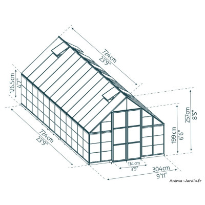 Serre de jardin, Balance Extended Silver, Polycarbonate