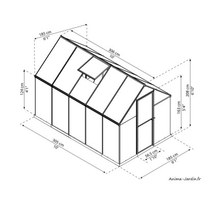 Serre de jardin, Mythos Silver, Polycarbonate