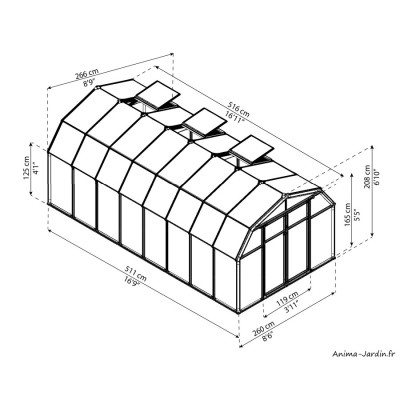 Serre de jardin, Hobby Gardener, Polycarbonate