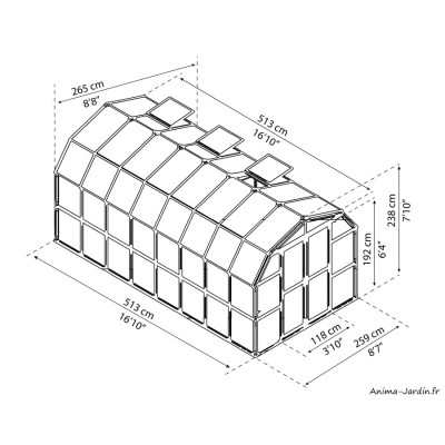 Serre de jardin, Grand Gardener, Polycarbonate