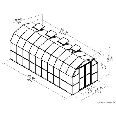 Serre de jardin, Grand Gardener, Polycarbonate