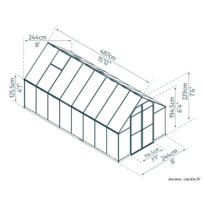 Serre de jardin, Essence, Polycarbonate