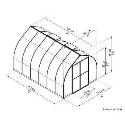 Serre de jardin, Bella, Polycarbonate