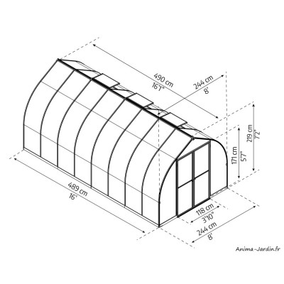 Serre de jardin, Bella, Polycarbonate