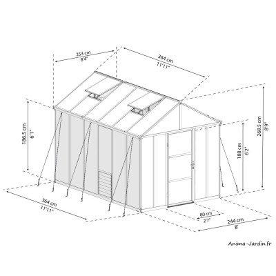 Serre de jardin, Glory, Polycarbonate