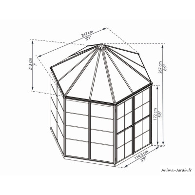 Serre de jardin, Oasis Hexagonal, Polycarbonate