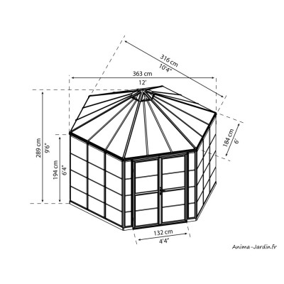 Serre de jardin, Oasis Hexagonal, Polycarbonate