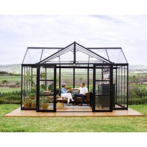 Serre de jardin polycarbonate 6m² - anthracite - OOGarden