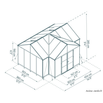 Serre de jardin 17,3 m², Triomphe, Polycarbonate