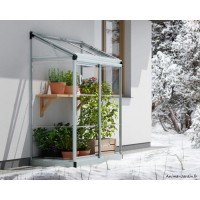 Serre de jardin 0,8 m², Learn To Adossée, Polycarbonate