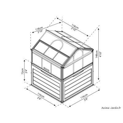 Mini-Serre de jardin 1,4 m², Plant-Inn, Polycarbonate